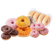 Alle donuts van de bakkerij afdeling
